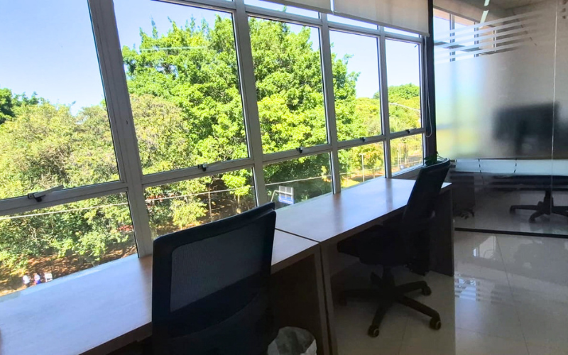 Sala Rubi, vista para o parque